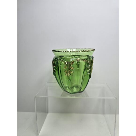 Antique Fostoria Priscilla emerald green Open Spooner 1899-1901 - Picture 1 of 6